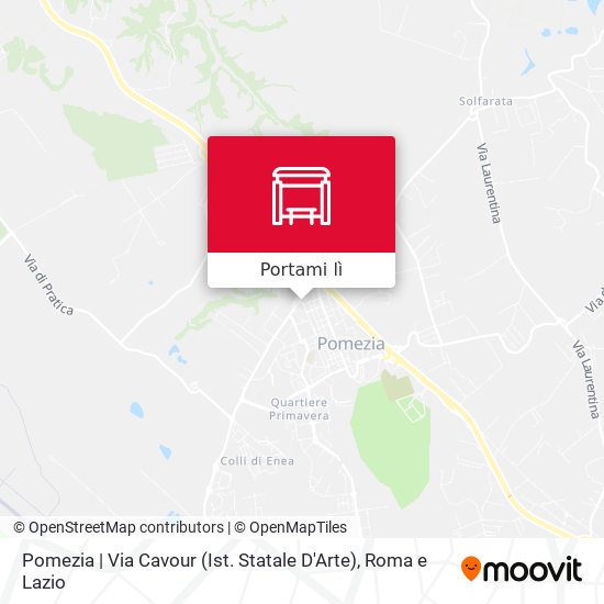 Mappa Pomezia | Via Cavour (Ist. Statale D'Arte)
