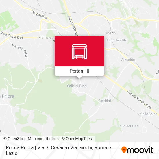 Mappa Rocca Priora | Via S. Cesareo Via Giochi