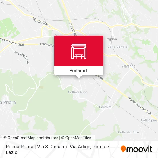 Mappa Rocca Priora | Via S. Cesareo Via Adige