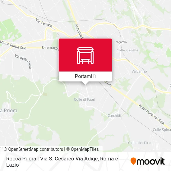 Mappa Rocca Priora | Via S. Cesareo Via Adige