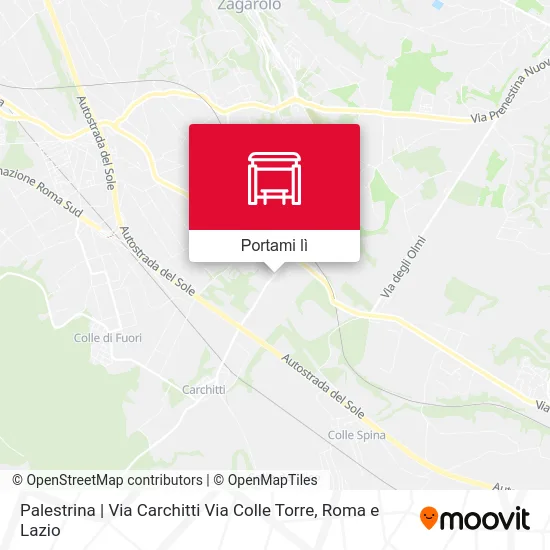 Mappa Palestrina | Via Carchitti Via Colle Torre