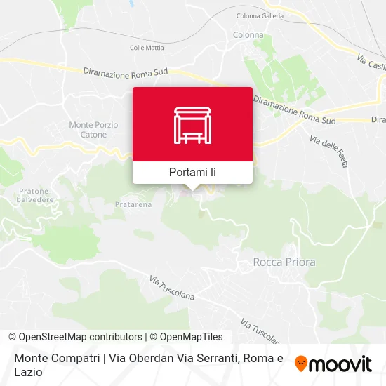 Mappa Monte Compatri | Via Oberdan Via Serranti