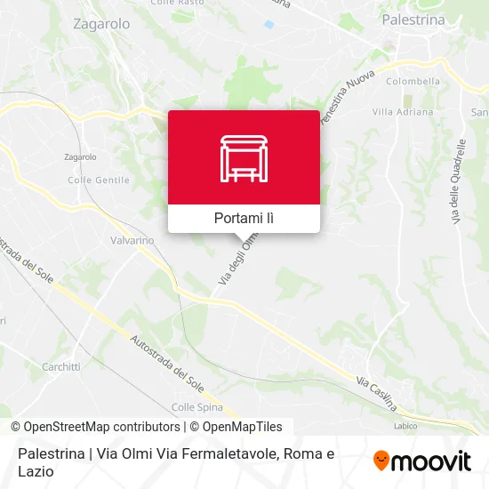 Mappa Palestrina | Via Olmi Via Fermaletavole