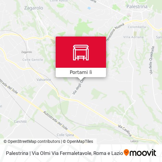 Mappa Palestrina | Via Olmi Via Fermaletavole