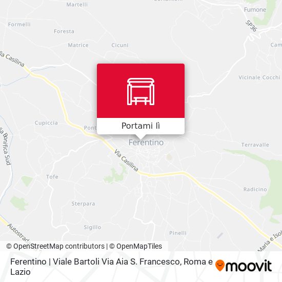 Mappa Ferentino | Viale Bartoli Via Aia S. Francesco