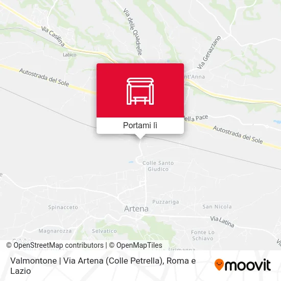 Mappa Valmontone | Via Artena (Colle Petrella)