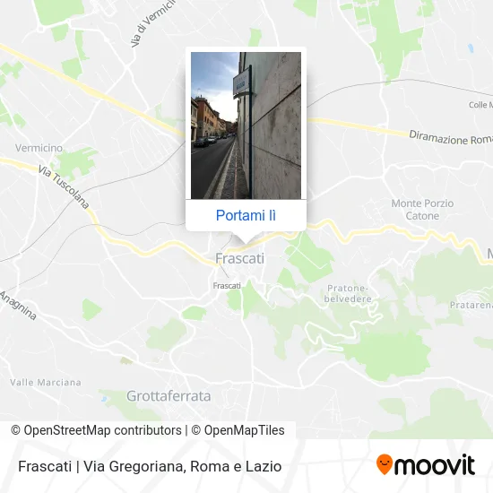 Mappa Frascati | Via Gregoriana