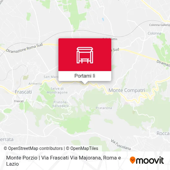 Mappa Monte Porzio | Via Frascati Via Majorana