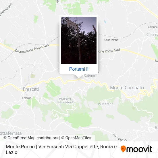 Mappa Monte Porzio | Via Frascati Via Coppellette