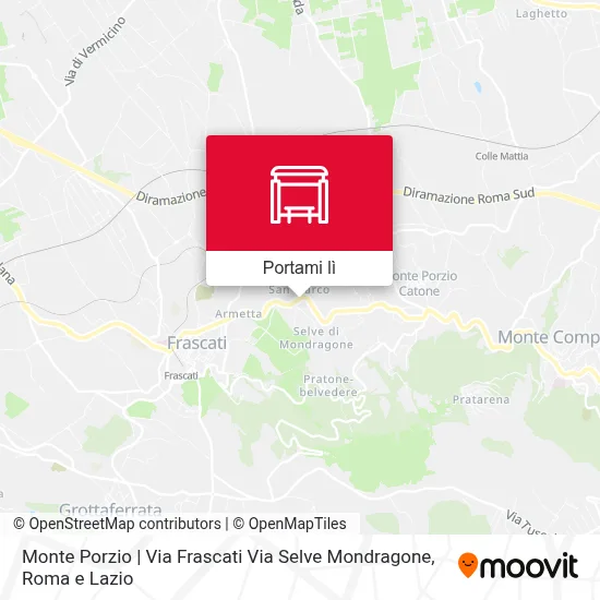 Mappa Monte Porzio | Via Frascati Via Selve Mondragone