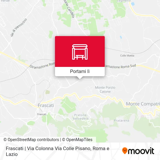 Mappa Frascati | Via Colonna Via Colle Pisano