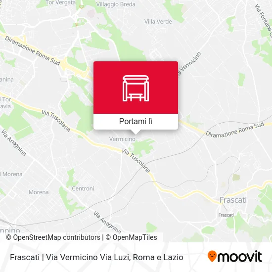 Mappa Frascati | Via Vermicino Via Luzi