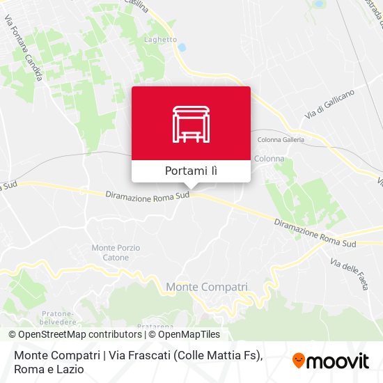 Mappa Monte Compatri | Via Frascati (Colle Mattia Fs)