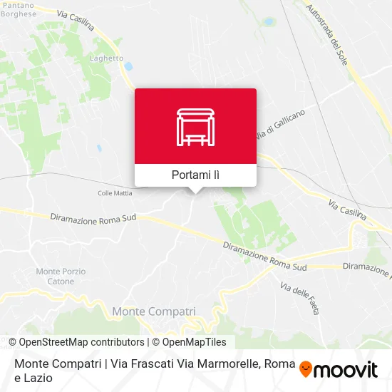 Mappa Monte Compatri | Via Frascati Via Marmorelle