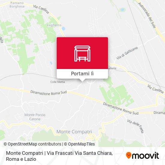 Mappa Monte Compatri | Via Frascati Via Santa Chiara