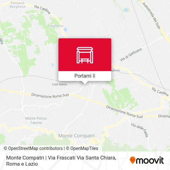Mappa Monte Compatri | Via Frascati Via Santa Chiara