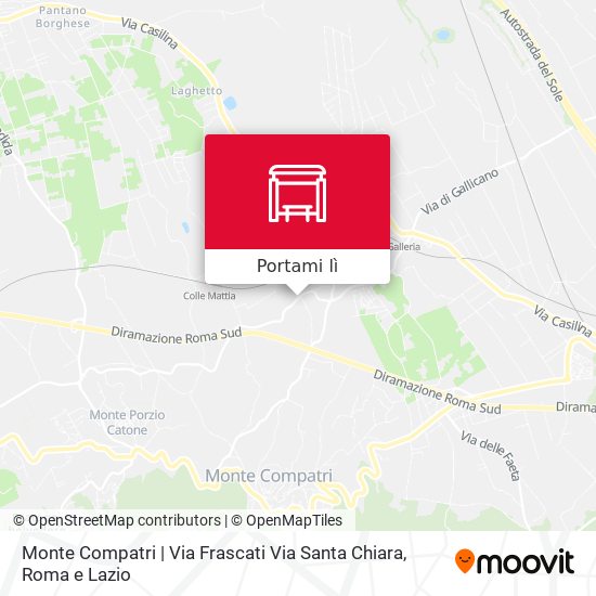 Mappa Monte Compatri | Via Frascati Via Santa Chiara