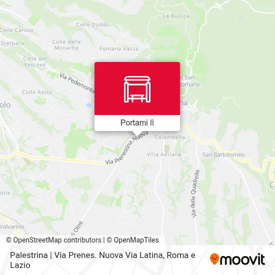 Mappa Palestrina | Via Prenes. Nuova Via Latina