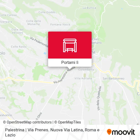 Mappa Palestrina | Via Prenes. Nuova Via Latina