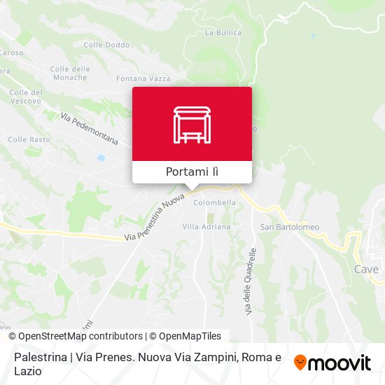 Mappa Palestrina | Via Prenes. Nuova Via Zampini