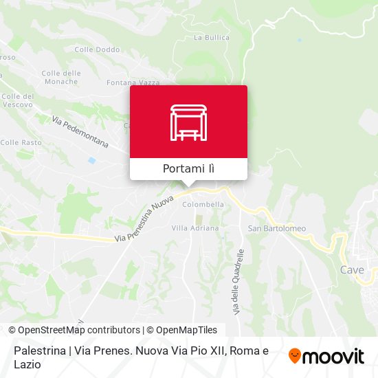 Mappa Palestrina | Via Prenes. Nuova Via Pio XII