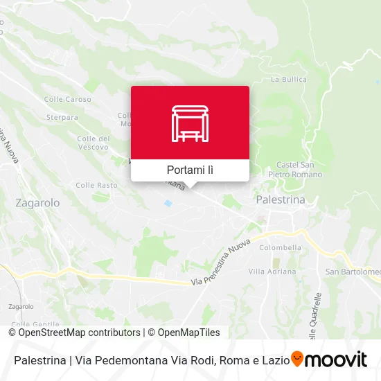 Mappa Palestrina | Via Pedemontana Via Rodi