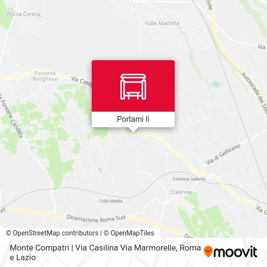 Mappa Monte Compatri | Via Casilina Via Marmorelle