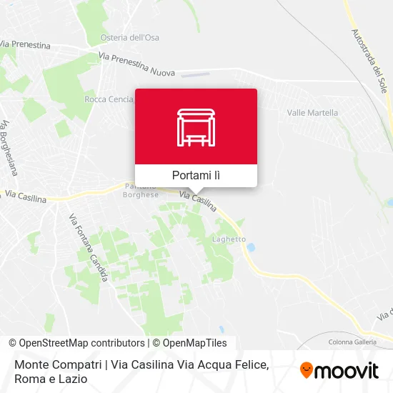 Mappa Monte Compatri | Via Casilina Via Acqua Felice