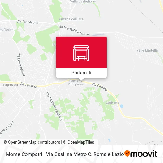 Mappa Monte Compatri | Via Casilina Metro C