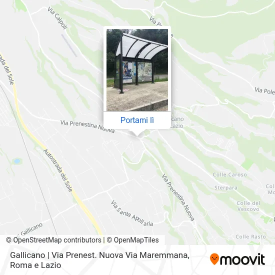 Mappa Gallicano | Via Prenest. Nuova Via Maremmana