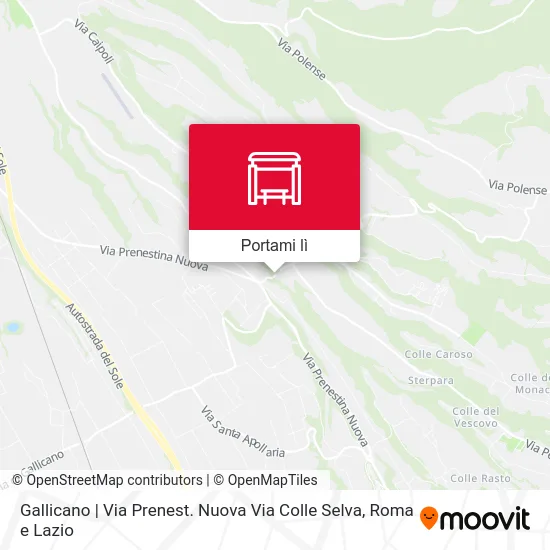 Mappa Gallicano | Via Prenest. Nuova Via Colle Selva