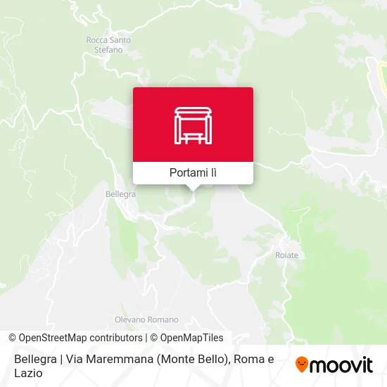 Mappa Bellegra | Via Maremmana (Monte Bello)