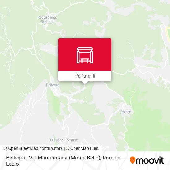 Mappa Bellegra | Via Maremmana (Monte Bello)
