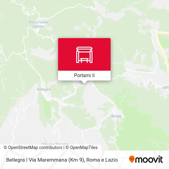 Mappa Bellegra | Via Maremmana (Km 9)