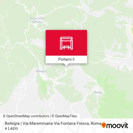 Mappa Bellegra | Via Maremmana Via Fontana Fresca
