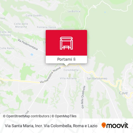Mappa Via Santa Maria, Incr. Via Colombella