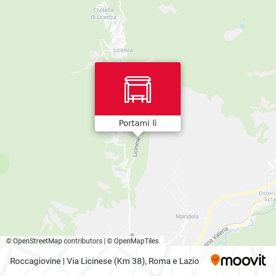 Mappa Roccagiovine | Via Licinese (Km 38)