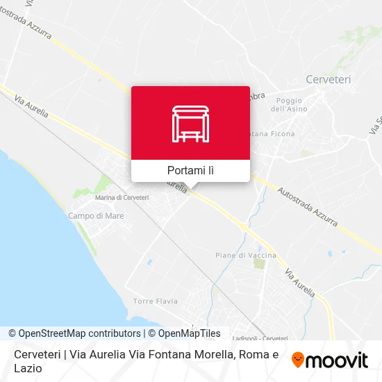 Mappa Cerveteri | Via Aurelia Via Fontana Morella