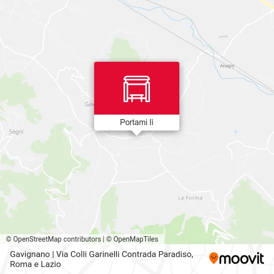 Mappa Gavignano | Via Colli Garinelli Contrada Paradiso