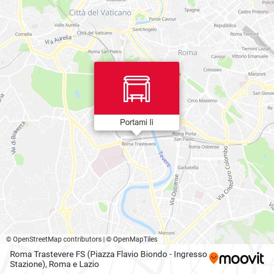 Mappa Roma Trastevere FS (Piazza Flavio Biondo - Ingresso Stazione)