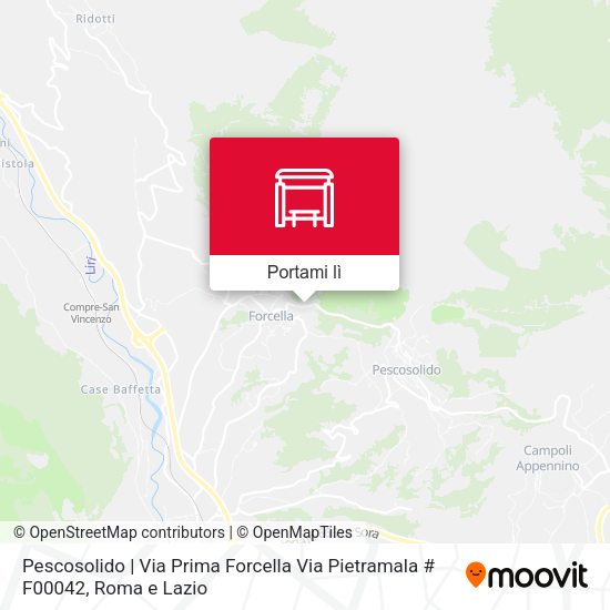 Mappa Pescosolido | Via Prima Forcella Via Pietramala # F00042