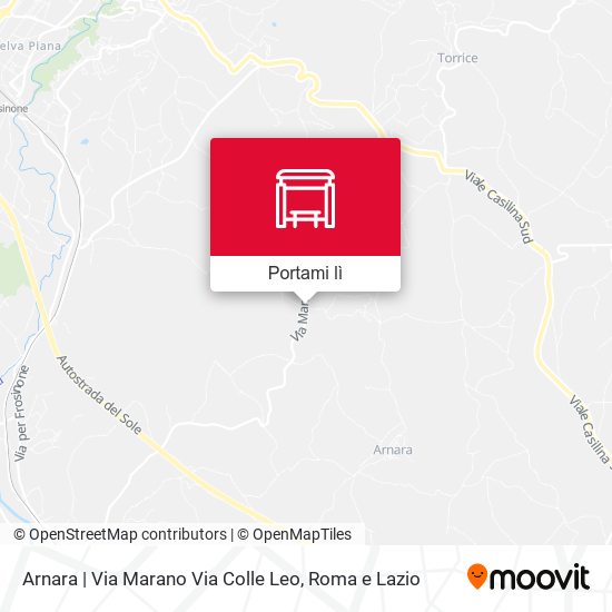 Mappa Arnara | Via Marano Via Colle Leo