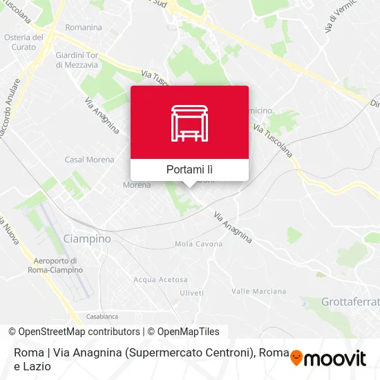 Mappa Roma | Via Anagnina (Supermercato Centroni)