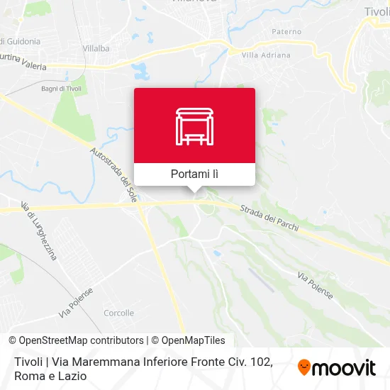 Mappa Tivoli | Via Maremmana Inferiore Fronte Civ. 102