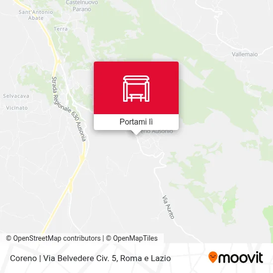 Mappa Coreno | Via Belvedere Civ. 5