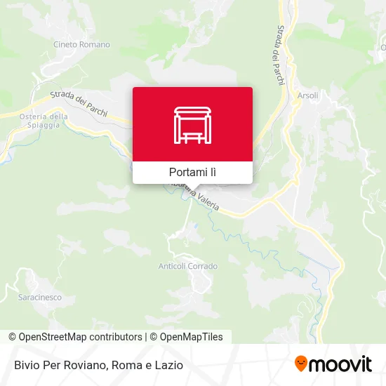 Mappa Bivio Per Roviano