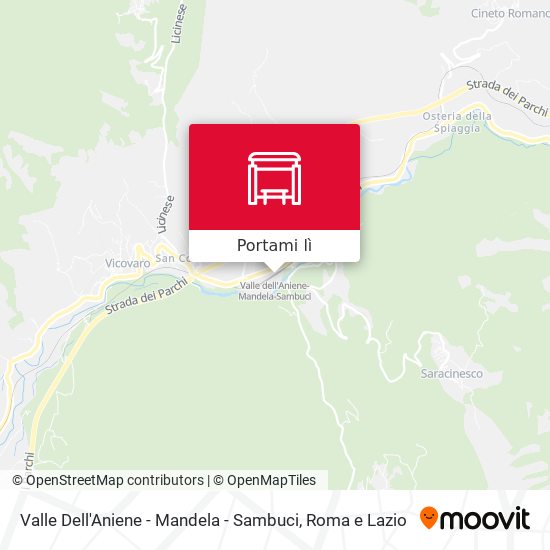 Mappa Valle Dell'Aniene - Mandela - Sambuci