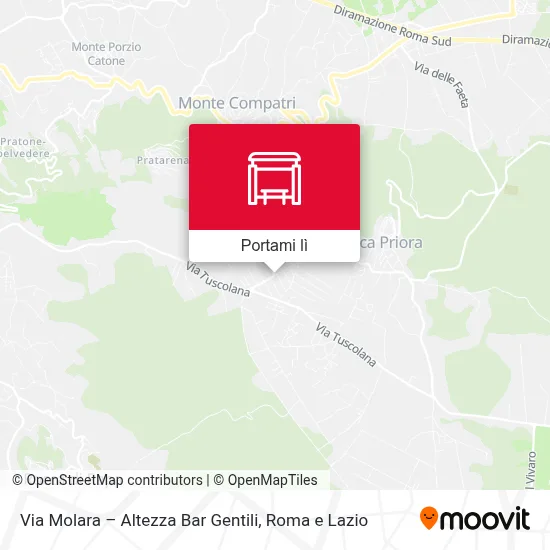 Mappa Via Molara – Altezza Bar Gentili