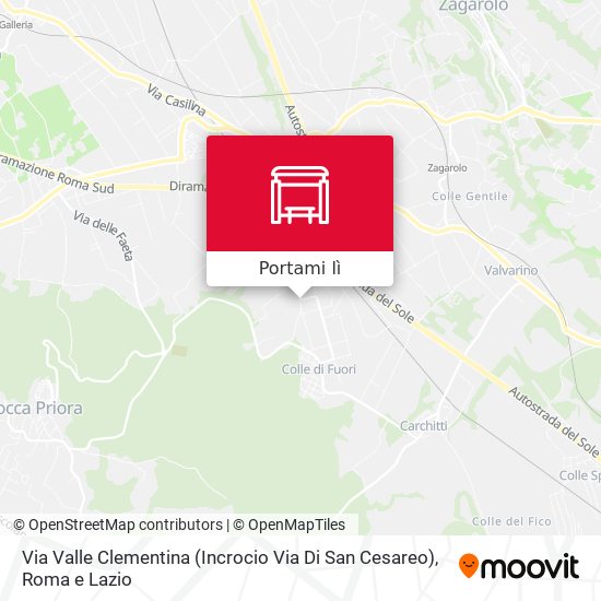 Mappa Via Valle Clementina (Incrocio Via Di San Cesareo)