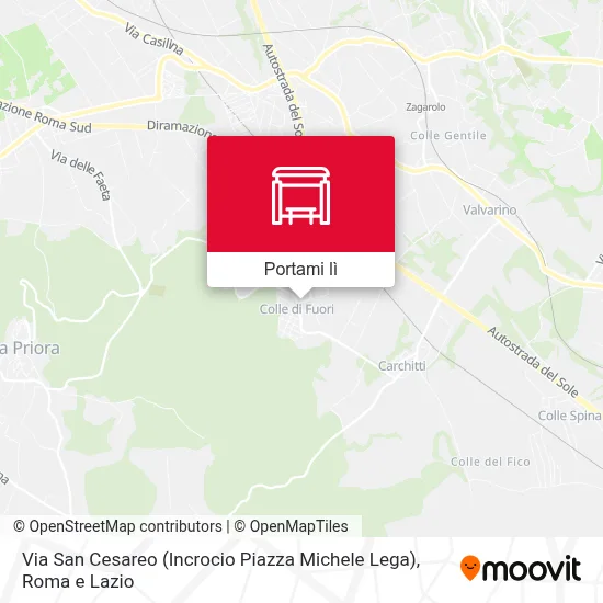 Mappa Via San Cesareo (Incrocio Piazza Michele Lega)